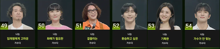 싱어게인4 49호 50호 51호 52호 53호 54호 가수 프로필